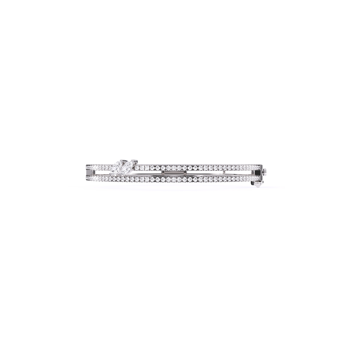 Stackable Two Row Round Diamond Bracelet